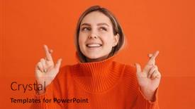  Presentation with hopeful - Presentation theme consisting of young-hopeful-smiling-beautiful-girl background and a red colored foreground