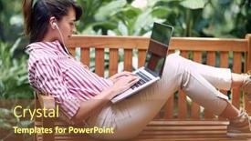  Presentation with botanical garden - Slides with young-horticulturists-woman-working background and a tawny brown colored foreground