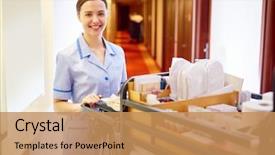  Presentation with staff - Cool new slides with young hotel staff bringing clean backdrop and a coral colored foreground