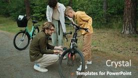  Presentation with adolescent - Slide deck featuring young-husband-and-wife background and a tawny brown colored foreground
