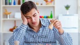  Presentation with food - Amazing presentation theme having young-husband-eating-tasteless-food backdrop and a teal colored foreground