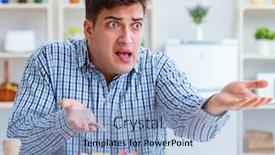  Presentation with food - Amazing presentation theme having young-husband-eating-tasteless-food backdrop and a light blue colored foreground