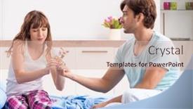  Presentation with wife - Slides featuring young-husband-looking-after-sick background and a  colored foreground