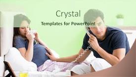  Presentation with husband and wife 3 d - Cool new theme with young-husband-looking backdrop and a soft green colored foreground