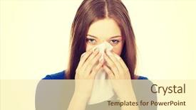  Presentation with tissue - Amazing presentation having young ill woman using a tissue backdrop and a cream colored foreground
