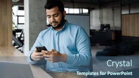  Presentation with formal - Theme consisting of young-indian-business-man background and a ocean colored foreground