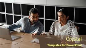  Presentation with formal - Slides enhanced with young-indian-business-people background and a tawny brown colored foreground