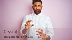  Presentation with indian marriage - PPT theme featuring young indian businessman wearing elegant shirt standing over isolated pink background disgusted expression displeased and fearful doing disgust face because aversion reaction with hands raised background and a coral colored foreground