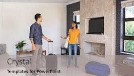  Presentation with indian couple - Presentation consisting of young-indian-couple-feeling-excited background and a light gray colored foreground