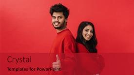  Presentation with indian couple - Presentation theme with young-indian-couple-laughing background and a crimson colored foreground