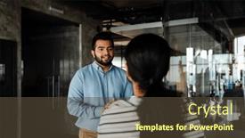  Presentation with coworkers - Presentation theme having young-indian-coworkers-in-formal background and a tawny brown colored foreground