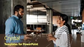  Presentation with coworkers - Presentation theme featuring young-indian-coworkers-in-formal background and a tawny brown colored foreground