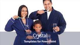  Presentation with healthy indian food - PPT theme featuring young indian family brushing teeth background and a navy blue colored foreground