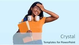  Presentation with indian - Audience pleasing PPT layouts consisting of young-indian-girl-holding-student backdrop and a cool aqua colored foreground