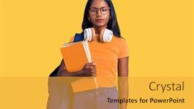  Presentation with student attitude - Slide set with young-indian-girl-holding-student background and a gold colored foreground