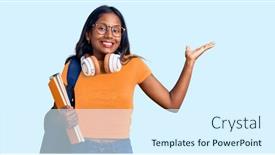  Presentation with happy young student girl holding - PPT layouts having young-indian-girl-holding-student background and a sky blue colored foreground