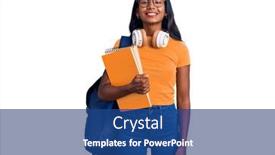  Presentation with happy young student girl holding - Colorful presentation theme enhanced with young-indian-girl-holding-student backdrop and a ocean colored foreground