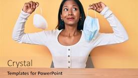  Presentation with coronavirus - Cool new slides with young-indian-girl-sitting backdrop and a coral colored foreground