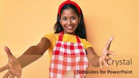  Presentation with hug - Slide set featuring young-indian-girl-wearing-baker background and a yellow colored foreground