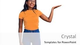  Presentation with hand palm - Audience pleasing slide set consisting of young-indian-girl-wearing-casual backdrop and a white colored foreground
