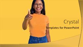  Presentation with indian - Slide set enhanced with young-indian-girl-wearing-casual background and a yellow colored foreground