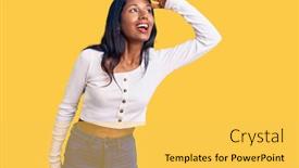  Presentation with far away - Presentation design featuring young-indian-girl-wearing-casual background and a yellow colored foreground
