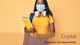  Presentation with medical books - Beautiful slides featuring young-indian-girl-wearing-medical backdrop and a yellow colored foreground