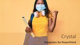  Presentation with medical books - Slide deck having young-indian-girl-wearing-medical background and a yellow colored foreground