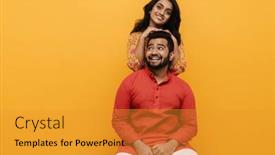  Presentation with indian woman - Presentation enhanced with young-indian-man-and-woman background and a gold colored foreground