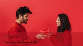  Presentation with indian - Presentation design having young-indian-man-giving-present background and a crimson colored foreground
