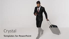  Presentation with suitcase - Slides with young-indian-man-using-cellphone background and a light gray colored foreground