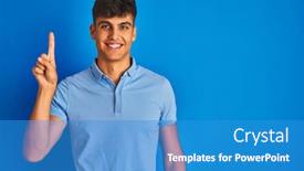  Presentation with polo - Presentation theme consisting of young-indian-man-wearing-casual background and a teal colored foreground