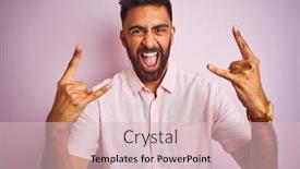  Presentation with rock music - Beautiful PPT theme featuring young-indian-man-wearing-casual backdrop and a lemonade colored foreground