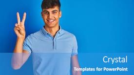  Presentation with polo - Slide set consisting of young-indian-man-wearing-casual background and a teal colored foreground