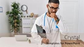  Presentation with health-care - PPT theme having young-indian-man-wearing-doctor background and a  colored foreground