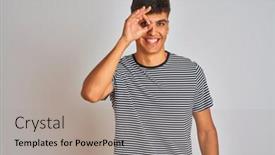  Presentation with navy - Audience pleasing PPT layouts consisting of young indian man wearing navy backdrop and a light gray colored foreground