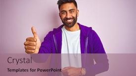  Presentation with purple - PPT theme featuring young-indian-man-wearing-purple background and a coral colored foreground