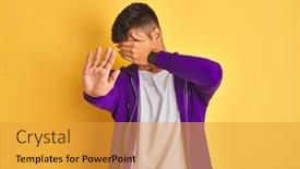  Presentation with new orleans yellow and purple - Slide set with young-indian-man-wearing-purple background and a gold colored foreground