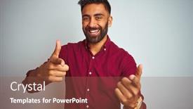  Presentation with red grey - Cool new PPT theme with young-indian-man-wearing-red backdrop and a tawny brown colored foreground