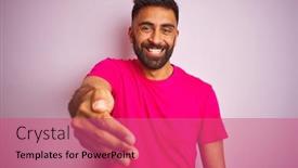  Presentation with business pink - Colorful PPT theme enhanced with young indian man wearing t-shirt standing over isolated pink background smiling friendly offering handshake as greeting and welcoming successful business backdrop and a coral colored foreground
