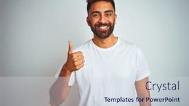  Presentation with indian - Theme having young-indian-man-wearing-t background and a sky blue colored foreground