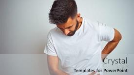  Presentation with back pain - Audience pleasing PPT theme consisting of young-indian-man-wearing-t backdrop and a light gray colored foreground