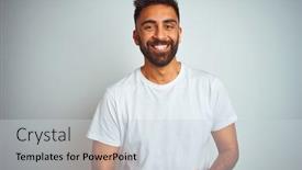  Presentation with optimistic - Beautiful PPT layouts featuring young-indian-man-wearing-t backdrop and a light gray colored foreground