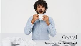  Presentation with sneezing - Presentation theme consisting of young-indian-office-employee background and a light gray colored foreground