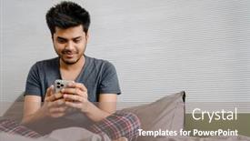  Presentation with scrolling - PPT theme consisting of young-indian-smiling-man-scrolling background and a gray colored foreground