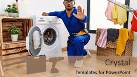  Presentation with indian - PPT layouts consisting of young-indian-technician-working background and a coral colored foreground