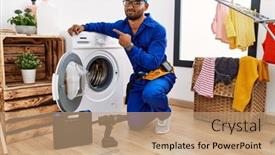  Presentation with indian - Slides enhanced with young-indian-technician-working background and a  colored foreground