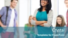  Presentation with high school testing - Slides consisting of young indian woman or teacher background and a ocean colored foreground