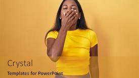  Presentation with indian woman - PPT layouts with young-indian-woman-standing-over background and a gold colored foreground