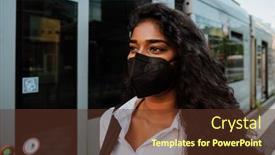  Presentation with indian woman - Presentation design consisting of young-indian-woman-wearing-facial background and a tawny brown colored foreground